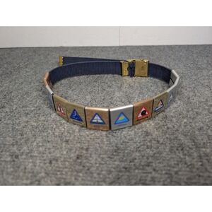 Boy Cub Scouts Of America (BSA) Blue Belt With 12 Merit Badges Loop Slides 30"